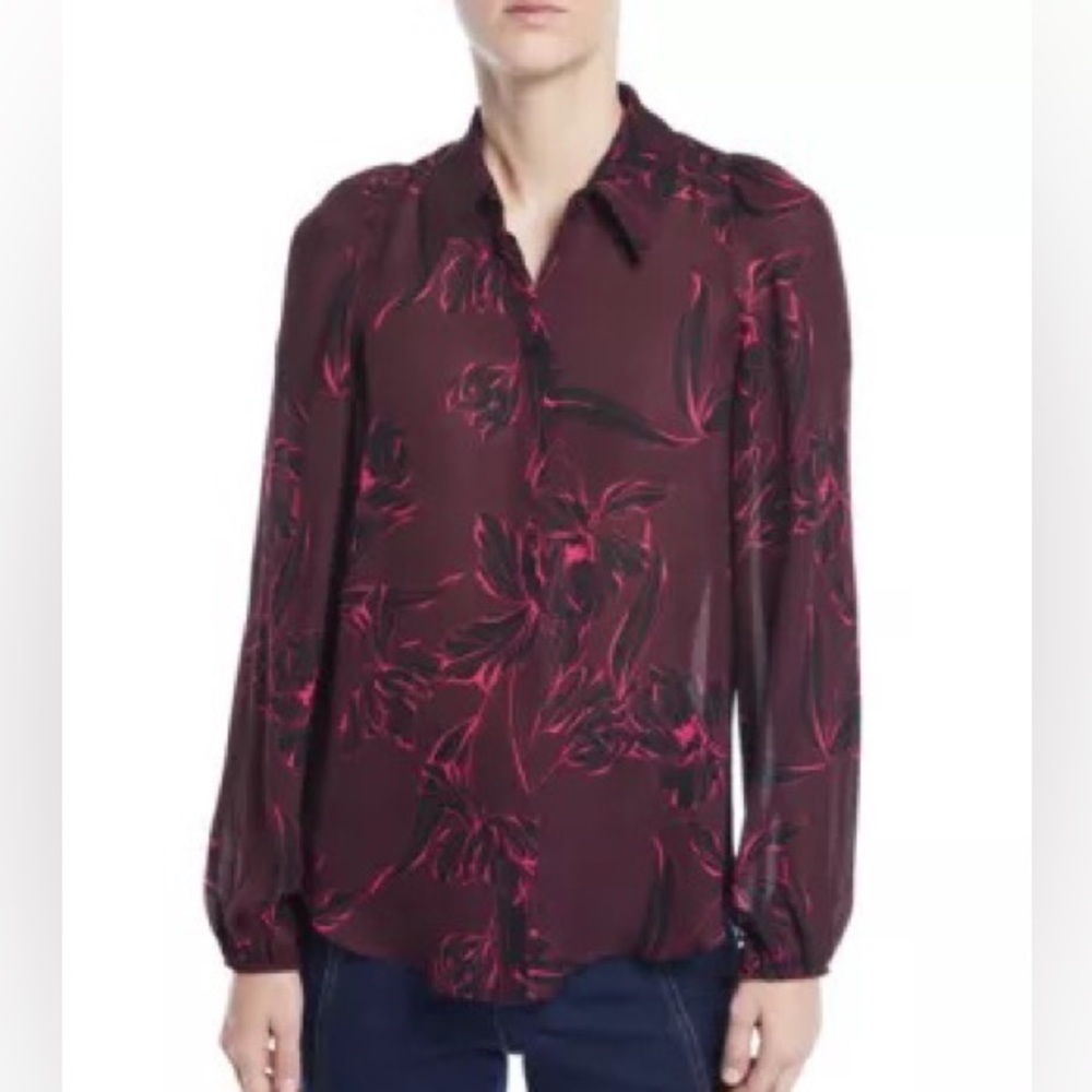 ALC Lori floral silk blouse